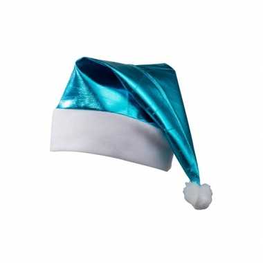 Glimmende turquoise kerstmuts