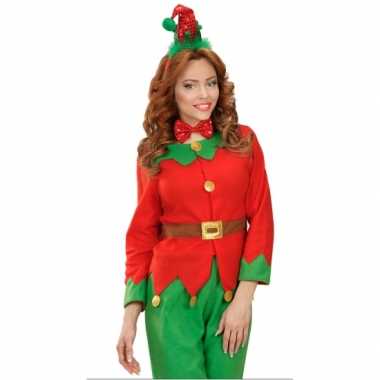 Kerst diadeem mini elfen mutsje strik