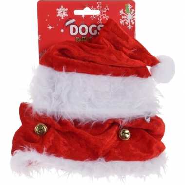 Kerstkleding honden kerstmuts halsband