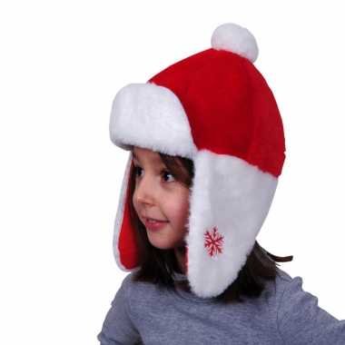 Kerstmutsen pluche oorflappen kinderen
