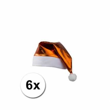 Oranje glimmende kerstmutsen