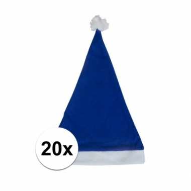 X blauwe voordelige kerstmuts volwassenen