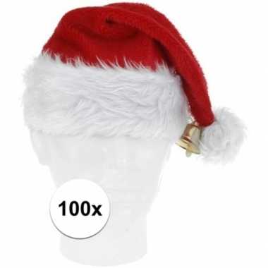 X luxe pluche kerstmutsen bel