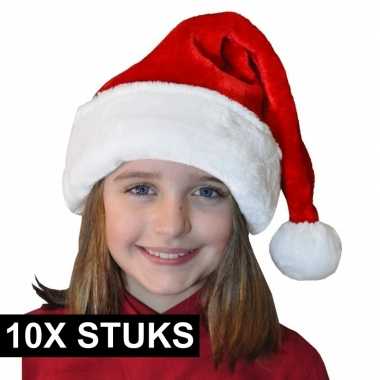 X pluche luxe kerstmutsen rood/wit kinderen