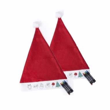 X stuks inkleurbare kerstmuts kinderen