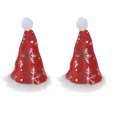 X stuks mini kerstmutsjes sneeuwvlokken clip