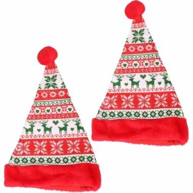 X stuks rode kerstmutsen kinderen gebreide stijl