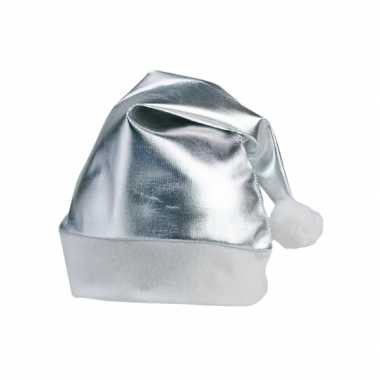 Zilveren glimmende kerstmuts