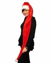 Extra lange rode kerstmuts