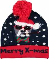 Foute kerstmutsen mutsen wintermutsen merry bij mas verlichting