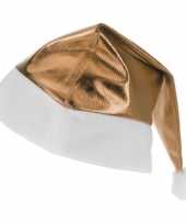 Gouden glimmende kerstman kerstmuts volwassenen