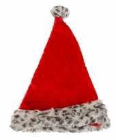Pluche kerstmutsen luipaard print vor volwassenen
