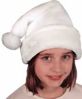 Witte pluche kerstmutsen kinderen