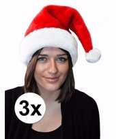X kerstmuts rood pluche volwassenen