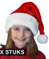X pluche luxe kerstmuts rood wit kinderen