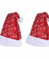X rode kerstmutsen sneeuwvlokken volwassenen 10249562