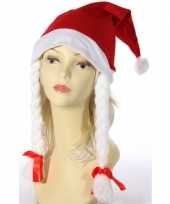 X rode kerstmutsen witte vlechten