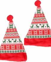 X stuks rode kerstmutsen kinderen gebreide stijl 10254454