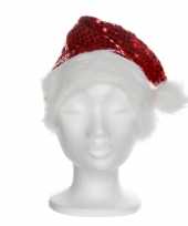 X stuks rode pailletten kerstmutsen volwassenen 10249501